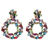 crystal drop earrings for women 2019 big colorful statement earrings large rhinestone earings bold Fashion Jewellery