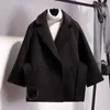 2019 Abbigliamento caldo per le donne Inverno Autunno Cappotto di lana corto Giacca cintura Elegante Soprabito in lana Miscele di lana Cappotti1