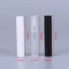1000pcs/lot Empty Black White Clear 3ML Mini Plastic Spray Perfume Bottle Cosmetic Sample Test Bottle Vials For Sale