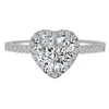 Vecalon Classic Heart Shape Pierścień 925 Srebrny diament CZ zaręczynowe pierścionki weselne dla kobiet palec biżuteria prezent 239o