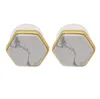 Pendientes geométricos de piedra natural pendientes hexagonales de moda con temperamento para mujer