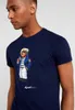 24 NOUVEAU US SIZE 100% coton blanc Tshirt de Designer T-shirts Martini Bear Hockey Ski Captain USA Modèle