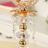 Single Candle Holder K9 Crystals Gold plated Acrylic Wedding Candelabra/ Centerpieces Center table Decoration Candlestick