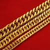 Hip Hop Heavy 24K Gold gefüllt mit Herrenketten 812 mm Miami Cuban Long Link Chain Doppelschnalle Halsketten für den Rapper Juwely S Rapper Juwely A0092797960