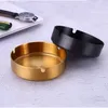 Stainless steel round ashtray 4 colors anti-drop thickened durable metal creative family restaurant hotel ashtray free shipping