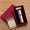 Briquet à meule à Jet puissant, briquet à gaz Butane droit, briquet à cigare gonflable coupe-vent avec boîte cadeau, 2 styles