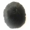 Тонкая кожа мужчина Toupee Thin Skin Pu Toupee для мужчин замены системы человеческие волосы Прямые волосы натуральные черные политики Wig High4020794