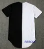 Yarım Siyah Beyaz Yeni Tasarımcı 2016 Erkekler Yaz Elbise Tee Tshirt Hip Hop Sokak Moda T Gömlek Rahat Kısa Kollu T-shirt