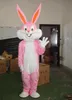 2019 High quality hot Easter Pink Bunny Rabbit Bugs Mascot Costume Cartoon Fancy Party Dress Halloween Carnival Costumes Adult Size
