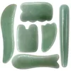 Piedra de Jade de Aventurina Natural, herramienta de masaje Guasha, terapia de SPA con acupuntura, masajeador Gua Sha, tabla de raspado corporal antiestrés