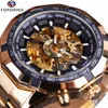 Forsining Men Watch Top Märke Luxury Full Golden Män Automatisk Skelett Klocka Herr Sport Klocka Designer Fashion Casual Clock Män