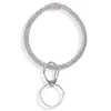 9 Farbe Silikon-Diamant-Armband-Frauen-Handgelenk-Schlüsselring-Armband-Anhänger Kreis Armband-Auto keychain Handschlaufe Schmuck