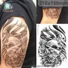 LC-811/pegatina de tatuaje grande, manga de brazo falsa de Halloween, diseños de calavera de terror, tatuaje temporal para brazo de hombre.