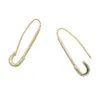 Unik designer Paperclip Safety Pin Studs Fashion Elegant Women Jewelry Gold Filled Delicate Earring New8057925