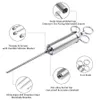 クリーニングブラシ2ozグリルマリネ調味料注射器3つの針TQQ BH1019のステンレス鋼の肉調理シリンジ注射