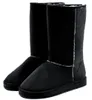 Gorąca Sprzedaż - Klasyczne Kobiety Buty Wysokie Wodoodporna Skóra Wołowa Prawdziwej Skóry Snow Buty Ciepłe Buty Dla Kobiet Mody Zimowe Długie Zamszowe buty