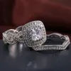 Nieuwe collectie bling bling zirkoon minnaar paar ring bruiloft bruids bruidegom ring sieraden cadeau voor liefde Amerikaanse maat 6 7 8 9 10216m