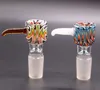 Fajki wodne Heady kolorowe szklane miski do palenia 14mm 18mm mężczyzna z uchwytem piękna zjeżdżalnia do Bubbler i Ash Catcher Bong Bowls