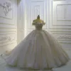 2020 Gorgeous Ball Gown Wedding Dresses 3D Floral Appliqued Sequins Beaded Sweep Train Custom Made Weeding Gown Bridal Dress