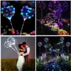 LED Light Up Christmas Tree Balloons Star Heart Shaped Clear Bobo Balloons with LED String Lights for Birthday Wedding Party Decor