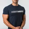 Casual Mens T-shirts Snabbtork Tight Fitness Running T-tröjor Män Kortärmad Gym Kompressionskjorta Mens Sportkläder med M-2XL