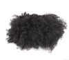10inch hög puff afro lockig hästsvans dragsko kort afro kinky pony tail förlängning klipp på 100% naturlig mänsklig kinky lockig hår bulle