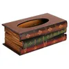 Retro Book Tissue Box Luxurious Box Europe Retangle Servikelpapper Holder Ring Tissue Storage för hemmakontordekorförsörjning162b