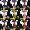 2020 Farben 8,5 cm Print Krawatte Einstecktuch Manschettenknöpfe Set Grüne Seidenkrawatten Für Männer Hochzeit Party Business PS-20