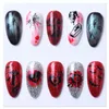 Mode halloween design självhäftande skönhet nail art klistermärken vattenöverföring 3d skalle pumpa spindel webbdesign naglar dekaler