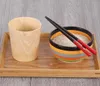 .270 مل الإبداعية اليابان على الطراز الصلب كوب حليب حليب شاي كوب ماء الحرارة عزل عزل كوب خشبي