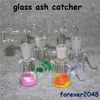 14mm 18mm Verre Ash Catcher Silicone Bong Conduites D'eau avec 3,5 Pouces 7ml Conteneur Récupérateur Épais Pyrex Ashcatcher