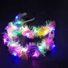 Blume LED Licht Krone Frauen Blumen Stirnbänder Leuchtendes Stirnband für Party Hochzeit5167186