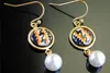 18 Karat vergoldete Emaille baumeln Ohrring für Frau Rose Serie Tropfen Ohrringe Top Qualität Schmuck mit Box