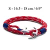 Bracciale in corda rossa con filo blu Arctic 3 di 4 dimensioni, ancora in acciaio inossidabile, bracciale Tom Hope con scatola ed etichetta TH8 KKA60863340374