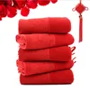 Factory Direct Bawełna Świąteczny Ręcznik Czerwony Drukowany Miękki Ręcznik Prezent Ślubny Twarz Ręcznik
