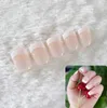 손톱 팁 패턴하면서 Nep Nagels 가짜 Ongles에 24PCS 화이트 핑크 프렌치 거짓 손톱 긴 아크릴 고전 전체 인공 보도