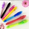 Duża głowa Luminous Light Pen Magic Purple 2 w 1 UV Czarne światło Combo Rysunek Niewidzialny atrament Pen Learning Edukacja Zabawki dla dziecka