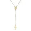 Colar de corrente vintage cristão boêmia religioso rosário pingente colar para mulheres charme jóias pingente de ouro colares8139571