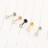 100st 20g 1mm Fashion LaBet Rings Lip Studs Surgical Steel Tragus Bars Helix Ear Broskörörhängen Piercing Body Jewellery252p