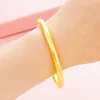 Brazalete sin abrir de 6mm de ancho, exquisito brazalete clásico para mujer, pulsera de boda rellena de oro amarillo de 18k, joyería sólida, envío directo