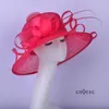 2019 rosa preto sinamay chapéu de vestido chapéu de igreja para casamentos chuveiro de noiva Mãe da noiva Wlong Avestrich Spine9702186