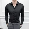 FuyBill Camicia da uomo in tinta unita nuova Camicia casual da lavoro monopetto semplice e confortevole da uomo Slim Stretch a maniche lunghe