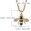 Persönlichkeit Gold-Zirkonia Tier Bee-Anhänger-Halskette der Männer Hip Hop Schmuck Geschenke für Frauen Iced Out
