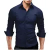2019 Autumn Solid Casual Men's Shirts Long Sleeve Turn Down Collar Button Slim Hot Sale New Brand Dress Shirt Men GD928