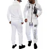 Merk Mens Jogger Sets Casual 2 Stuk Set Tops met Broek Sweat Pak Print Zwart Wit Heren Outfits Fashion Trainingspak Man1