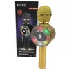 Bezpłatne DHL WS669 Bezprzewodowy mikrofon Bluetooth Głośnik Karaoke Mikrofon Przemiennik głosowy Mikrofon Na PC LED Disc Light PK WS858