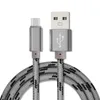 1M 2m 3m tipo c cabos micro USB Data Tecido Cable Carregador para Samsung S6 S7 S8 PLUS MacBook HTC Phone Android