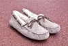 Designer- mockasinull damer vinter varm snö stövlar kort båge stövlar klassiska plana ärtor gravida kvinnors skor