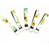 Neoprene Wristlet Keychains Lanyard Sunflower Leopard Serape Cactus Prints Strap Band with Split Ring Key Chain Holder Cool Key Fob ST484
