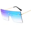 Großhandels-Luxus-Designer-Sonnenbrille für Frauen Marke Bunte Linse Quadratische Sonnenbrille Weiblicher Farbverlauf Unisex-Spiegelschirme